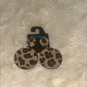 90s style Rainbow Cheetah Print Earrings